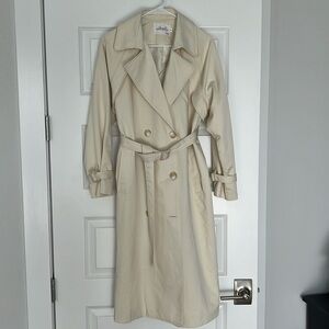 Double Breasted Cream Tench Coat